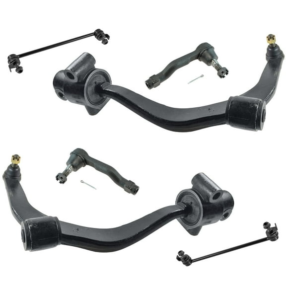TRQ Front Control Arm Sway Bar Link Tie Rod End Steering Suspension Kit Set 6pc PSA56475