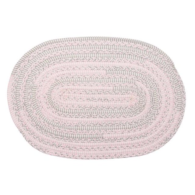 Colonial Mills Rug LA01R036X060 3 x 5 ft. Bella Braided Nursery Rug Pink Grey