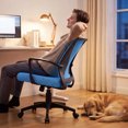 thumbnail image 6 of Vyrox Mid-Back Mesh Office Chair Set of 2, Ergonomic Desk Chair with Lumbar Support, Adjustable Swivel Task Chair for Home Office, Blue, 6 of 7