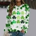 thumbnail image 2 of Luxalzxs Womens St. Patrick's Day Fashion Shamrock Printed Loose Long Sleeve Blouse Round Neck Casual Pullover Tops Sweatershirt, 2 of 5