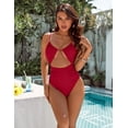 thumbnail image 3 of Womens Swimsuit Tummy Control Bathing Suit Sexy Flattering Cheeky High Cut Out Cute Ladies Swimwear, 3 of 4