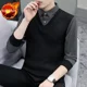 thumbnail image 3 of Camiseta polo para hombre de gran tamaño con empalme superior, ropa de invierno para hombre, de punto, de gran tamaño, a rayas, moda Harajuku, de una pieza, de lujo coreano F, 3 of 5