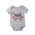 thumbnail image 2 of Infant Baby Girls Boys Romper NANA WAS HERE Letters Printed Short Sleeve Bodysuit, 2 of 4