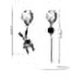thumbnail image 5 of Pendientes De Conejo Asimétricos Pendientes Punk Chapados En Plata De Cadena Larga para Mujer J, 5 of 5