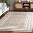 thumbnail image 2 of SAFAVIEH Border & Stripe Hyram Bordered Shag Area Rug, Beige/Ivory, 5'3" x 7'6", 2 of 8