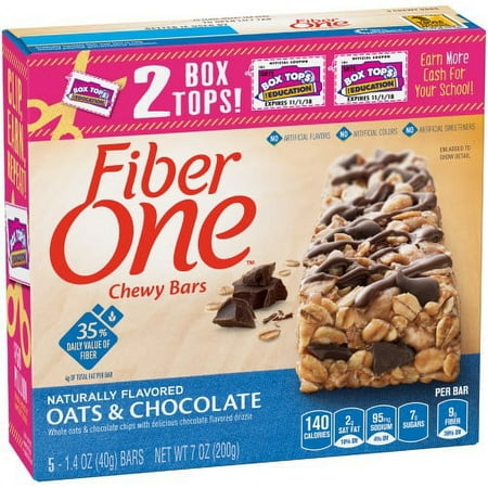 Fiber One Chewy Bars, Oats & Chocolate, 7 oz box (Pack of 3)