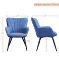 thumbnail image 4 of Alden Design Upholstered Fabric Modern Accent Chair, Blue, 4 of 6