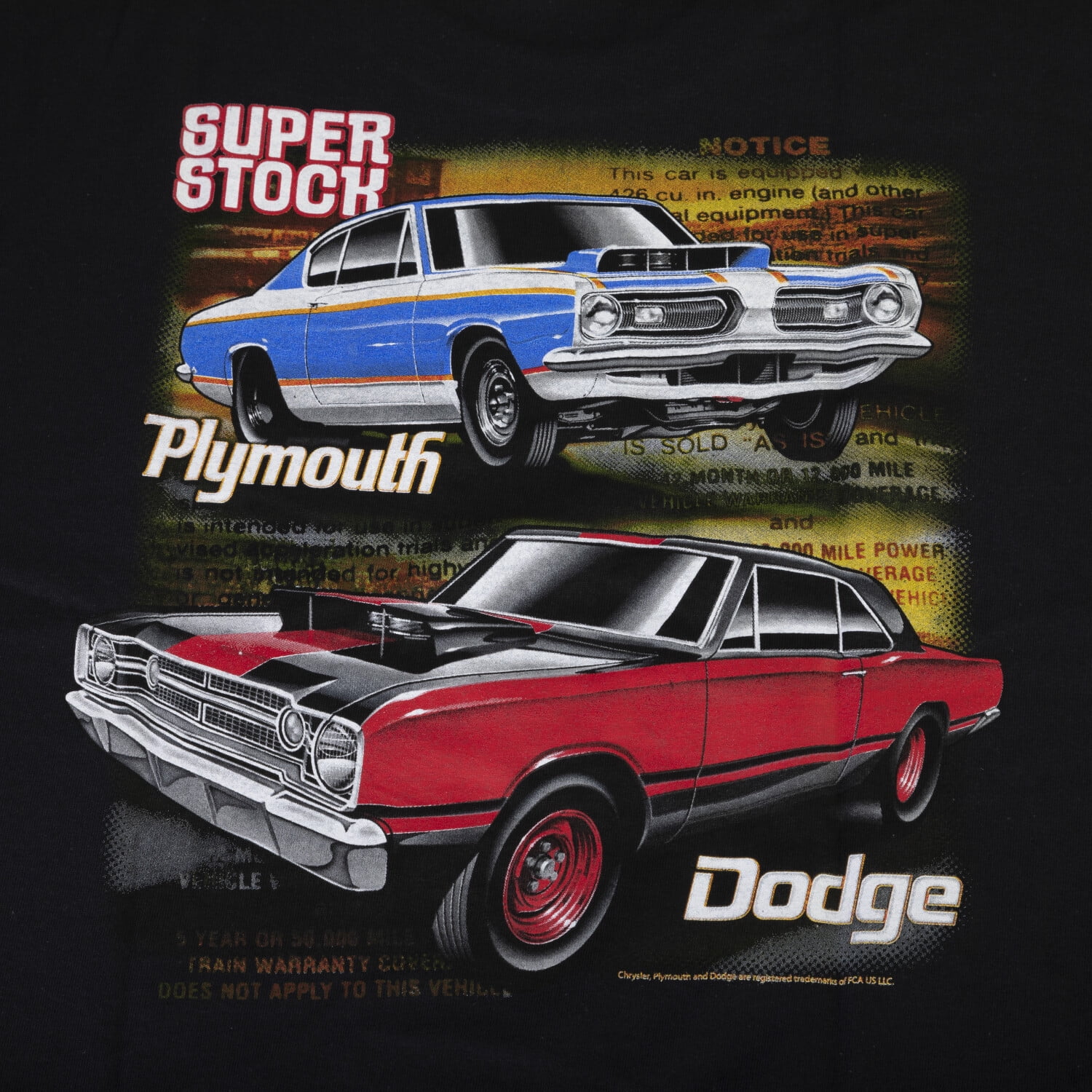 David Carey Originals Dodge Plymouth Super Stock Tee - XL - Black