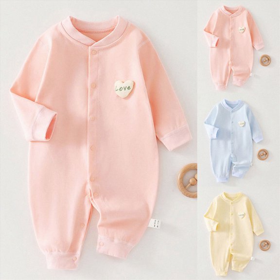 CAUYDY 3 6 9 12 18 24 Months Baby Girls Sleepers Newborn Clothes Fall Winter Preemie Long Sleeve Romper Infant Girl Cute Pajamas Toddler One-Pieces Sizes 10-16 Months,Pink