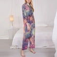 thumbnail image 3 of Fotbe Colorful Cloud White Horse Pattern Long Sleeve Pajama Set for Women,Sleepwear Set,2-piece Loungewear Set,Soft PJs Comfy Nightwear with Pockets -Large, 3 of 7