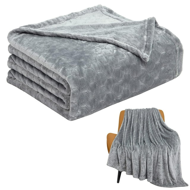 Cqxid Couverture en Polyester à Moins de 15 $ Couverture en Molleton Couverture Texturée Jeté en Peluche Couverture Simple, Couverture de Lit Douce Motif Géométrique Confortable en Microfibre Flanelle pour Canapé Lit Sofa