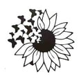 thumbnail image 3 of Escultura de girasol para colgar en la pared, decoración decorativa negra creativa para dormitorio, decoración rústica para interiores y exteriores,, 3 of 8