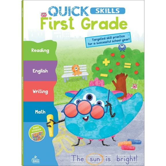 Carson Dellosa Quick Skills: First Grade Workbook Grade 1 (80 pages, 1 sheet stickers)
