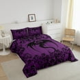 thumbnail image 3 of Gothic Dragon Comforter Set Twin Boho Goth Purple Black Damask Bedding Set Adults Men Women Bohemian Exotic Floral Animal Bedding Comforter Sets Retro Baroque Dragon Quilt Set, 3 of 7