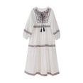 thumbnail image 1 of Vestido bordado estilo boho casual manga larga para verano citas compras playa 2XL, 1 of 8