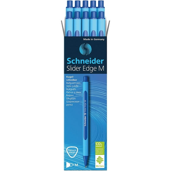 Schneider Stylo Bord Coulissant M (moyen), Pack de 10, bleu (152103)