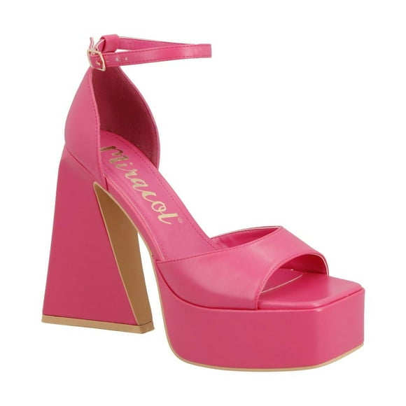 Zapatilla Mujer Miracol Media Plataforma Abierta Calor Modernas rosa 26