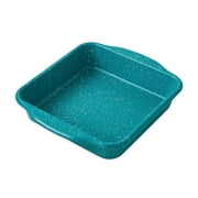 The Pioneer Woman Teal Speckle Timeless 8-inch Nonstick Aluminized Steel Square Cake Pan