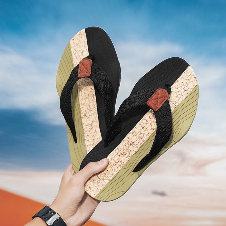 Flip Flops for Men Men Shoes Fashionable Flat Herringbone Slippers