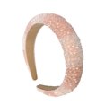 thumbnail image 1 of Qarigey Diadema con cuentas de cristal, esponja gruesa Flexible, Color a juego, tejido con diamantes de imitación, tocado para mujer, adorno de boda Accesorio para el cabello Rosa+Blanco Qarigey  AP010972-02B, 1 of 6