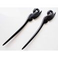 thumbnail image 1 of Myhsmooth Zz-bs-swan 2 unidades de varillas para el cabello de sándalo negro natural (ébano), pinzas para el cabello talladas a mano, horquillas para el cabello, paquete de 2 piezas: cisne, 1 of 5