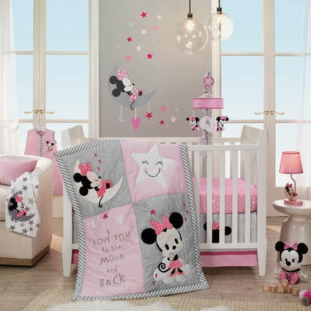 Disney Baby Minnie Mouse Pink 4-Piece Nursery Crib Bedding Set by Lambs &amp; Ivy