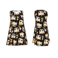 thumbnail image 3 of Bixox cat sugar skulls Print Women's Sleeveless A-Line Dress with Pockets, Casual Knee-Length Tank Dress for Summer-Small, 3 of 7