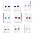 thumbnail image 2 of SANAG 5 Pair Crystal Non Piercing Clip on Magnetic Ear Studs Mens Womens Magnet Fake Earrings, 2 of 9