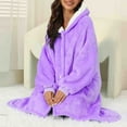 thumbnail image 6 of Bcresic Womens Wearable Blanket Hoodie - Sherpa Hooded Blankets as Gifts for Mom Women Girlfriend Kids,Cozy Sweatshirt Loungewear starfish Sleepwear with Pocket Saving,Purple,One Size, 6 of 7