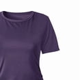 thumbnail image 5 of ZEHJUHAN Women's Solid Color Round Neck Short Sleeve with Cross Hem Ruffles Slim Fit Summer T-Shirt Dress Purple，XXL, 5 of 8