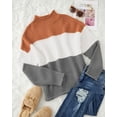 thumbnail image 4 of YAZI Women's Turtleneck Batwing Sleeve Loose Oversized Chunky Knitted Pullover Sweater Jumper Tops, 4 of 14