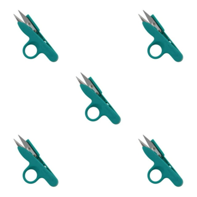 Transemion Precise Cutting Sewing Scissors Made Of Stainless Steel Safe ABS Embroidery Scissors Sewing Cutter Yarn Scissors green 5Set