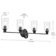 thumbnail image 6 of 55227BKFLU Kichler Lighting Gioe - 4 Light Bath Vanity-10.5 Inch Tall and 32.25 Inch Wide-Black Finish-Clear Fluted Glass Color, 6 of 6