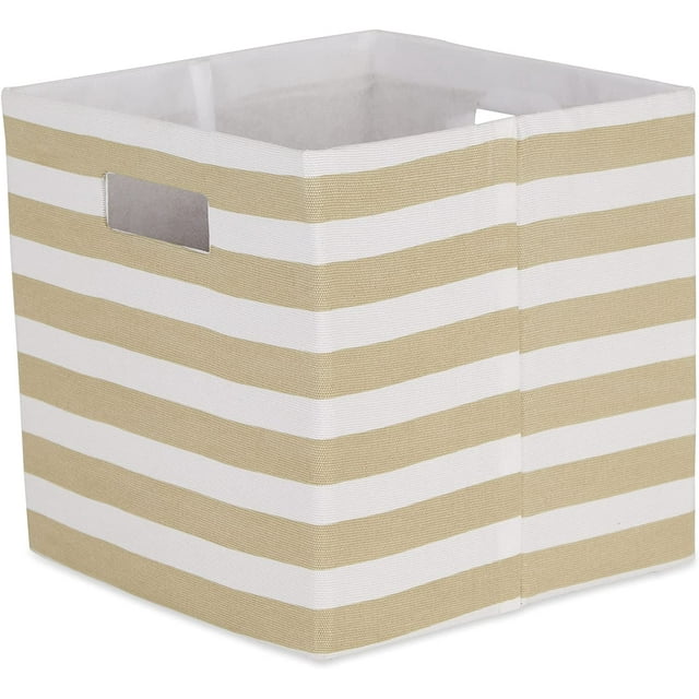 DII Bac Pliable Rigide Petit, Rayé, Lin Vintage, 11x11x11