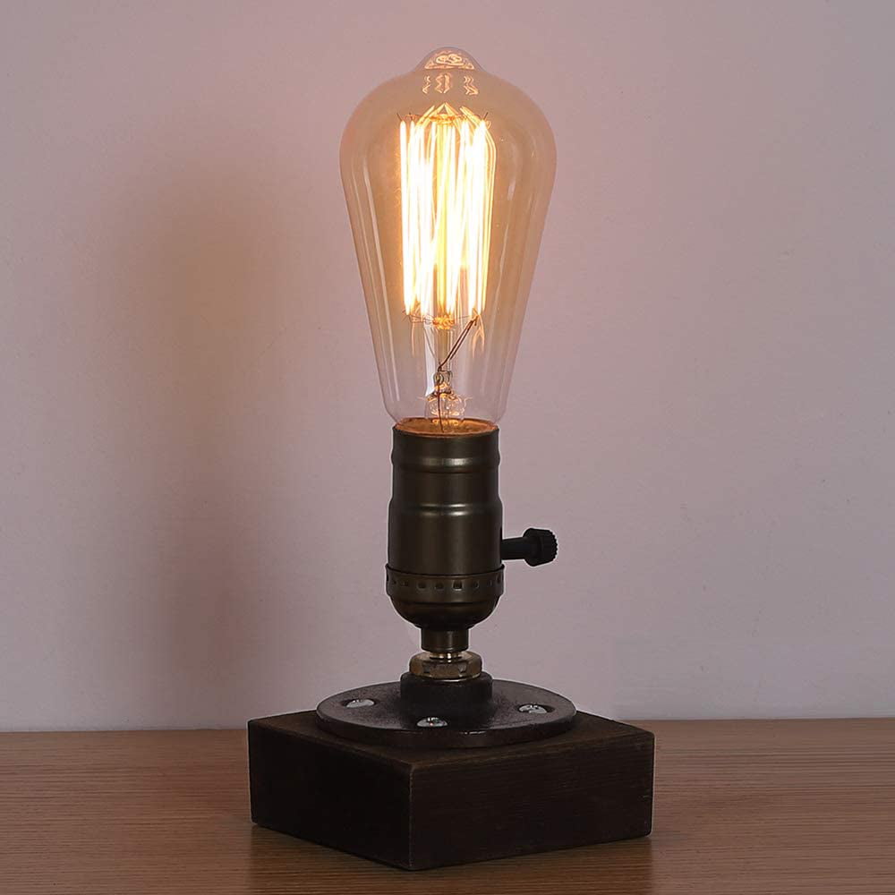 Café Minimalist Loft Style Accent Lamp for Living Room Office Bulb Not Included HAITRAL Vintage Steampunk Lamp Antique E26 Edison Bulb Industrial Desk Lamp Pub 