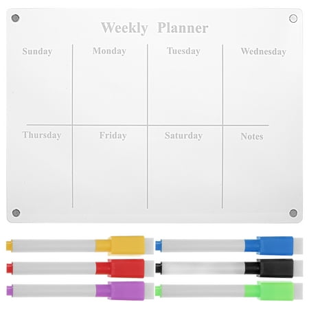 

FRCOLOR 1 Set of Magnetic Dry Erase Board Weekly Planner Clear Board Refrigerator Magnetic Board