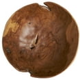 thumbnail image 5 of DecMode 11" Handmade Round Brown Teak Wood Decorative Bowl with Natural Grooves, 5 of 8
