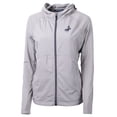 thumbnail image 2 of Women's Cutter & Buck Gray Los Angeles Dodgers Adapt Eco Knit Hybrid Recycled Raglan Full-Zip Hoodie, 2 of 3