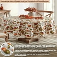 thumbnail image 3 of Fall Country Pumpkin Farm Vinyl Tablecloth, Flannel Backed Thanksgiving Harvest Print, Easy Care Wipe Clean, Oval, 3 of 7