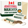 thumbnail image 1 of MAX Catch Sticky Mice Traps, Sticky Glue Boards, Catchmaster, Sticky Bug Traps, Peanut Glue Boards for Mouse & Insect Control - Pack of 10, 1 of 7