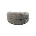 thumbnail image 3 of Fluffy Bean Bag Chairs with High Back, Modern Lazy Sofa Filled High-Density Foam, Lazy Sofa for Adults and Kids, Indoor,Gray, 3 of 7