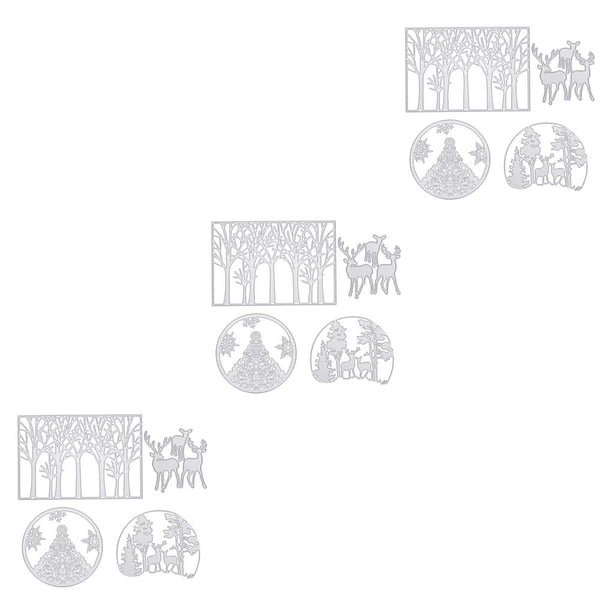 Kearding 4 Pieces Christmas Dies Snowflake Mold Stenciling High-carbon Paper Steel Rust-proof Pattern Making Card for Embossing como se muestra 3piezas Kearding CBP257992