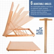 US Art Supply Extra Large Adjustable Wood Artist Drawing & Sketching Board