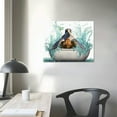 thumbnail image 3 of ONETECH Sea Turtle Bathroom Decor Wall Art Funny Teal Turtle Bathtub Pictures Wall Decor Country Bathroom Sign Canvas Print Painting Framed Artwork Modern Home Decorations For Toilet, 3 of 4