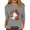 Gray, variant on Halloween Tops for Women, 3/4 Sleeve Round Neck with Bat Moon Print, Casual Spooky Pullover,Saffron S