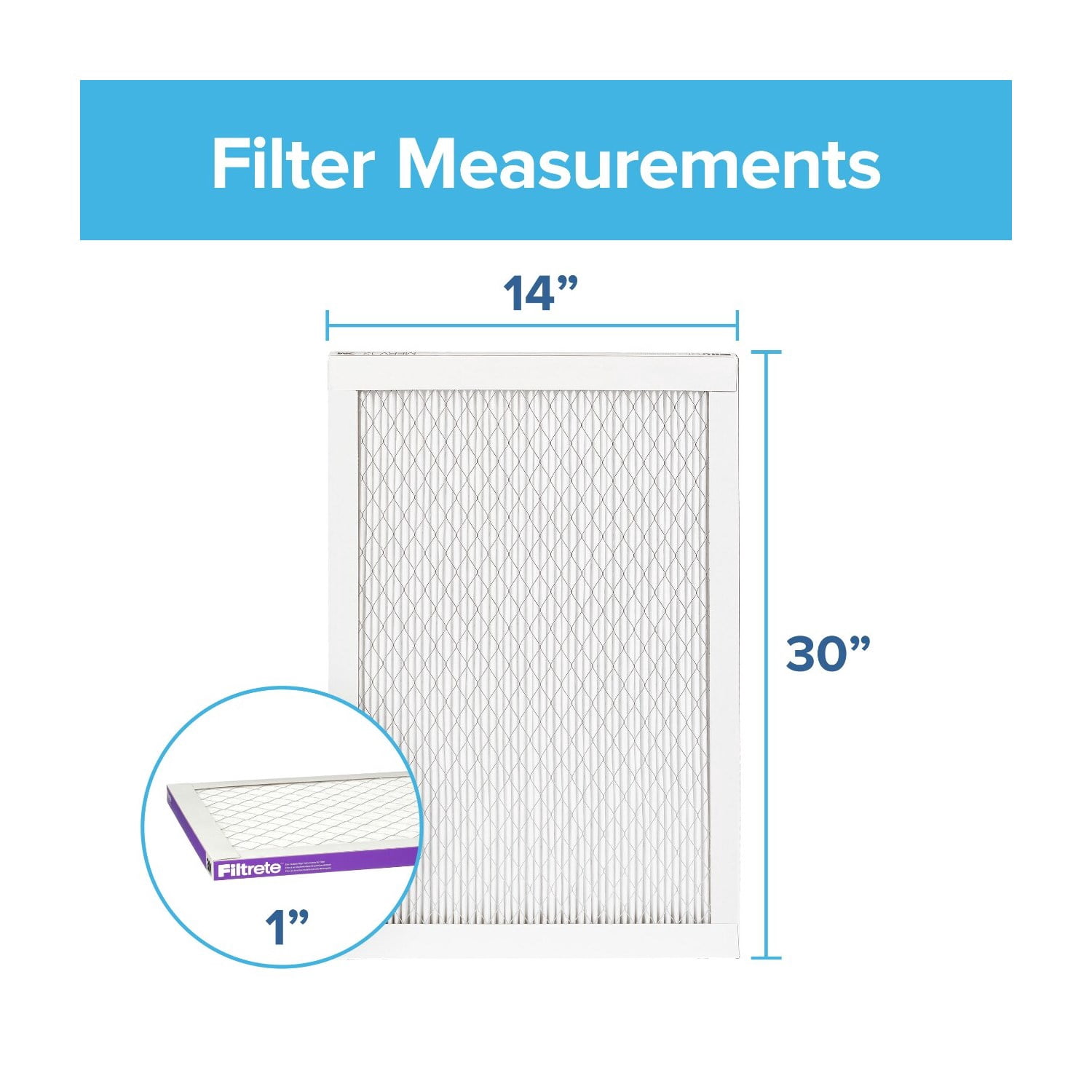(2 pack) Filtrete 14x30x1 Air Filter, MPR 1500 MERV 12, Advanced Allergen Reduction, 1 Filter