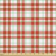 thumbnail image 2 of Ambesonne Plaid Fabric by the Yard Upholstery, Retro-Modern Checkered, 1 Yard, Orange White, 2 of 5