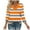 Orange, variant on CLOISE 3/4 Sleeve Tops for Women V Neck Shirt Striped Pullover Blouses Casual Fall Winter Clothes Yellow S