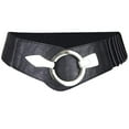 thumbnail image 5 of Deyuer Wide Elastic Belt Women Versatile Solid Color Stretchy Dress Belt Faux Leather Alloy Buckle Waistband.Black, 5 of 8