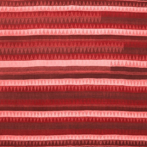 Ahgly Company Indoor Square Abstract Red Contemporary Area Rugs, 3' Square